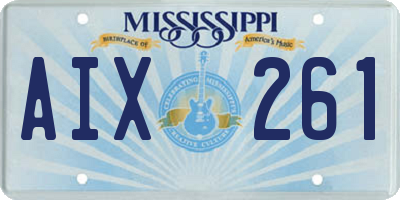 MS license plate AIX261