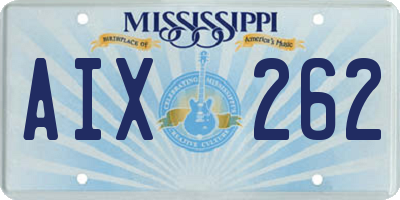 MS license plate AIX262