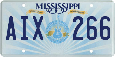 MS license plate AIX266
