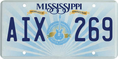 MS license plate AIX269