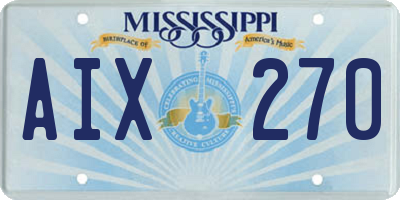 MS license plate AIX270