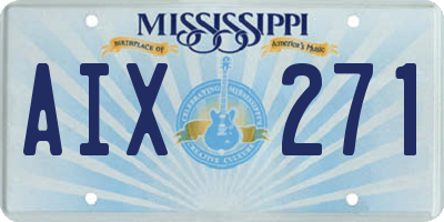 MS license plate AIX271