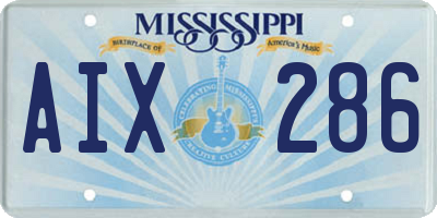 MS license plate AIX286