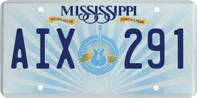 MS license plate AIX291