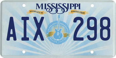 MS license plate AIX298