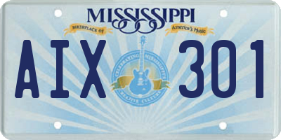MS license plate AIX301