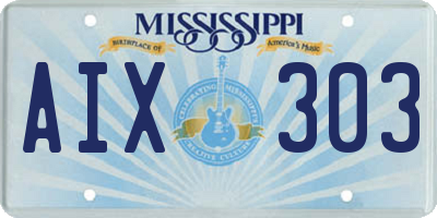 MS license plate AIX303