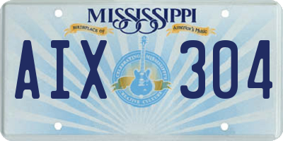 MS license plate AIX304