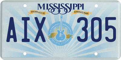 MS license plate AIX305