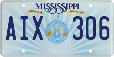 MS license plate AIX306