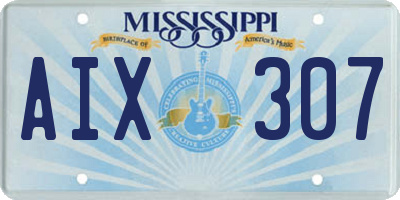MS license plate AIX307