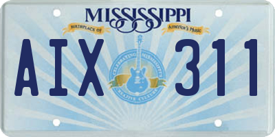 MS license plate AIX311