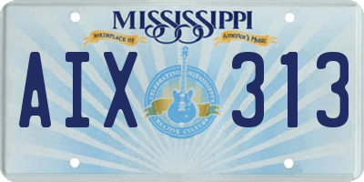 MS license plate AIX313