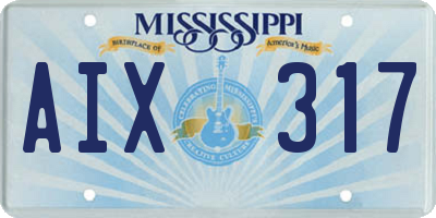 MS license plate AIX317