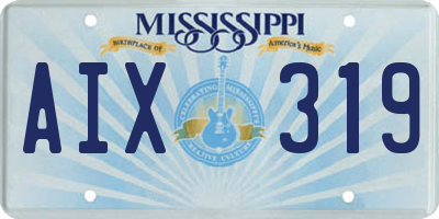 MS license plate AIX319