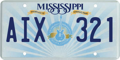 MS license plate AIX321