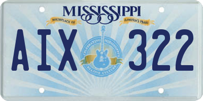 MS license plate AIX322