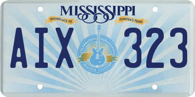 MS license plate AIX323