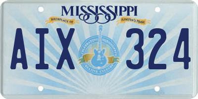 MS license plate AIX324
