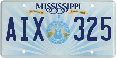 MS license plate AIX325