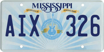 MS license plate AIX326