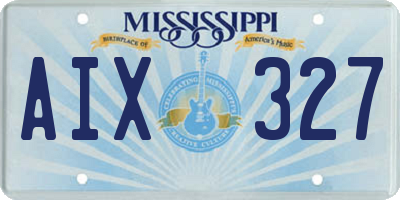 MS license plate AIX327