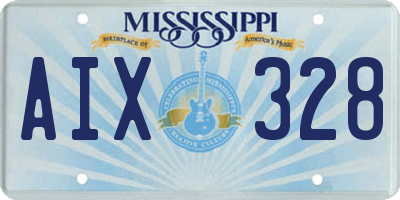 MS license plate AIX328