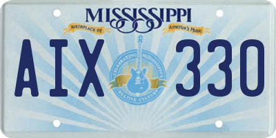 MS license plate AIX330