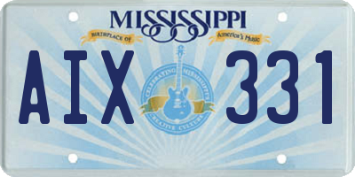 MS license plate AIX331