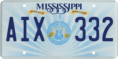 MS license plate AIX332