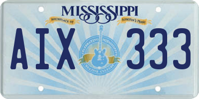MS license plate AIX333