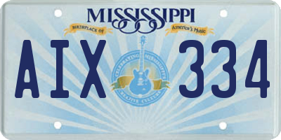 MS license plate AIX334