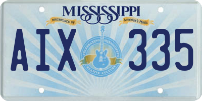 MS license plate AIX335