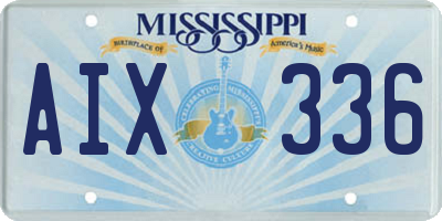 MS license plate AIX336