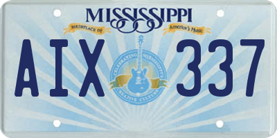 MS license plate AIX337
