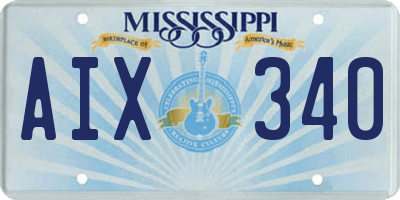 MS license plate AIX340