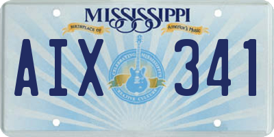 MS license plate AIX341
