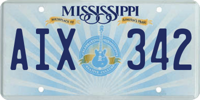 MS license plate AIX342