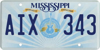 MS license plate AIX343