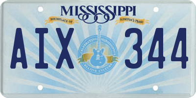 MS license plate AIX344