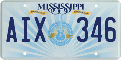 MS license plate AIX346