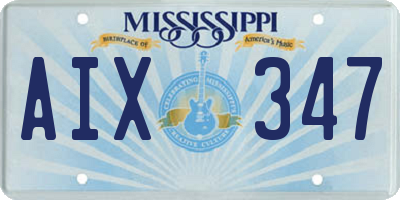 MS license plate AIX347