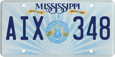 MS license plate AIX348