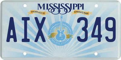 MS license plate AIX349