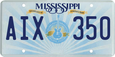 MS license plate AIX350