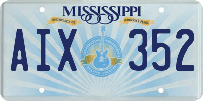 MS license plate AIX352