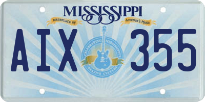 MS license plate AIX355