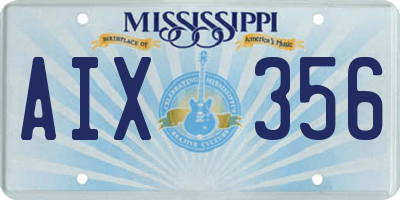 MS license plate AIX356