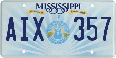 MS license plate AIX357