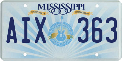 MS license plate AIX363